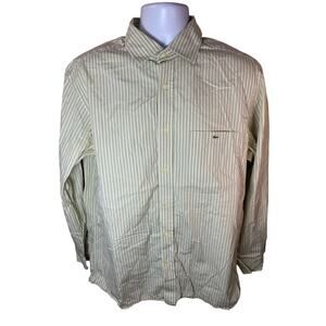 Lacoste Striped Long Sleeve Button Down Shirt – Size 42 Green White
